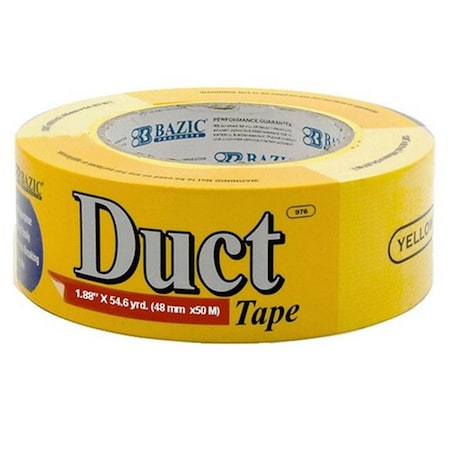 Bazic Products Bazic 1.88-inch X 60 Yards Yellow Duct Tape, 12PK 976